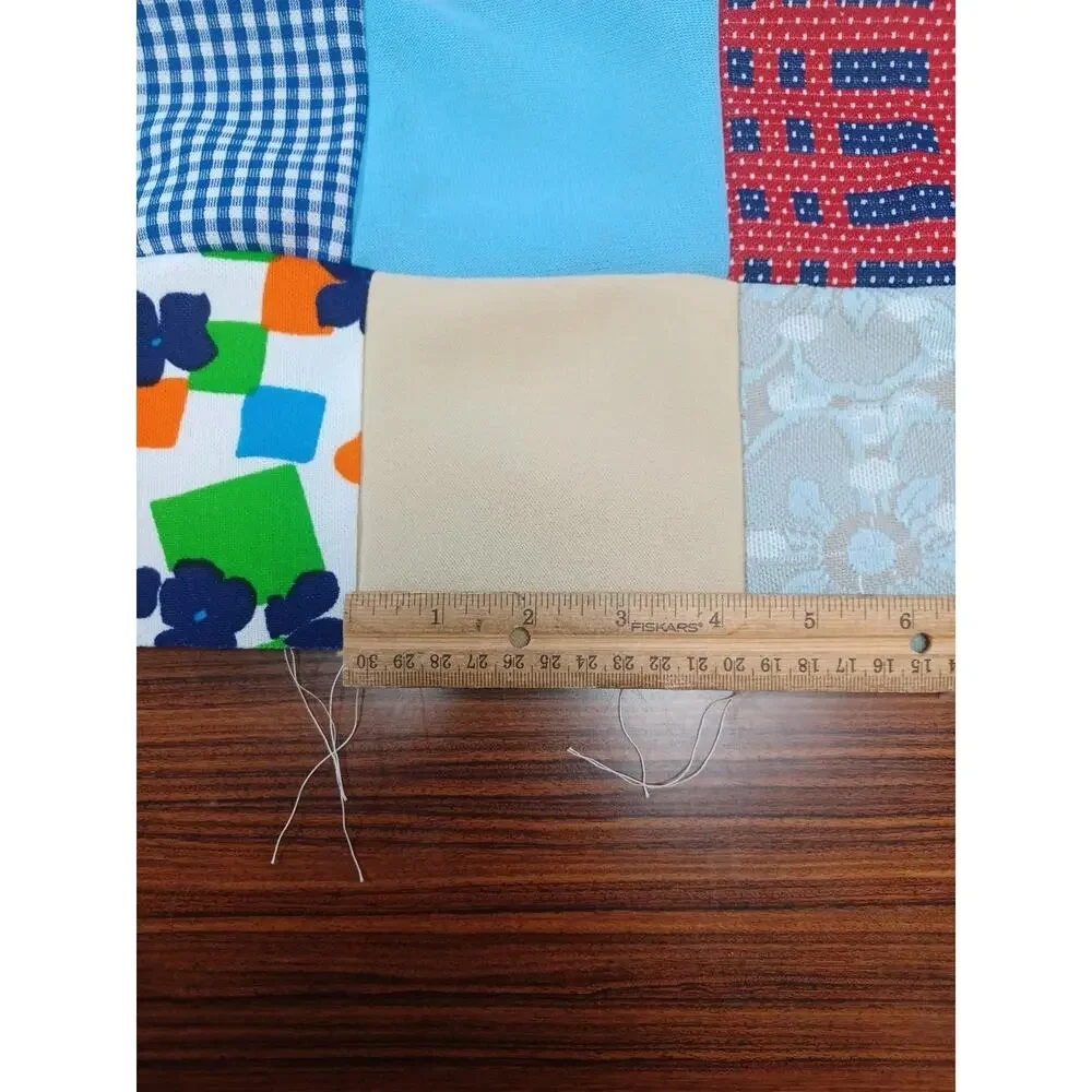 Vintage Patches Lot Of 54 Quilting Colorful 1970's - 80's Patchwork Scrap Quilt